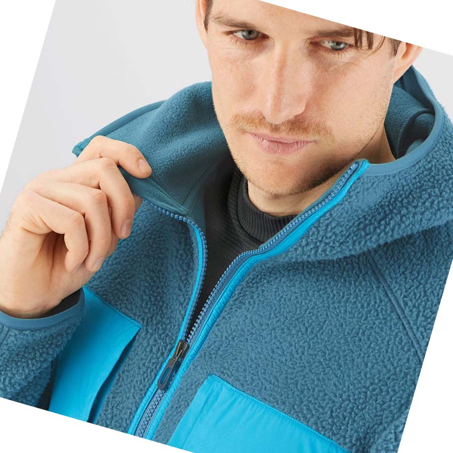 Sudadera Con Capucha Salomon ESSENTIAL WARM TEDDY Hombre Azules | MX 3213FDN